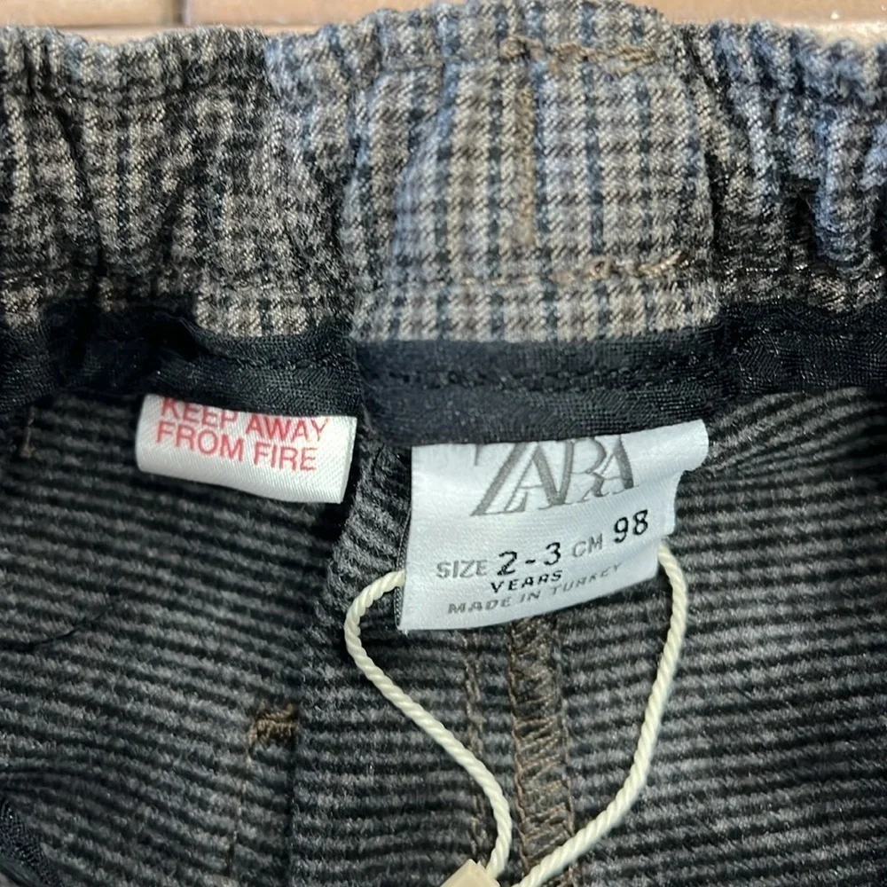 Zara brown plaid pants nwot